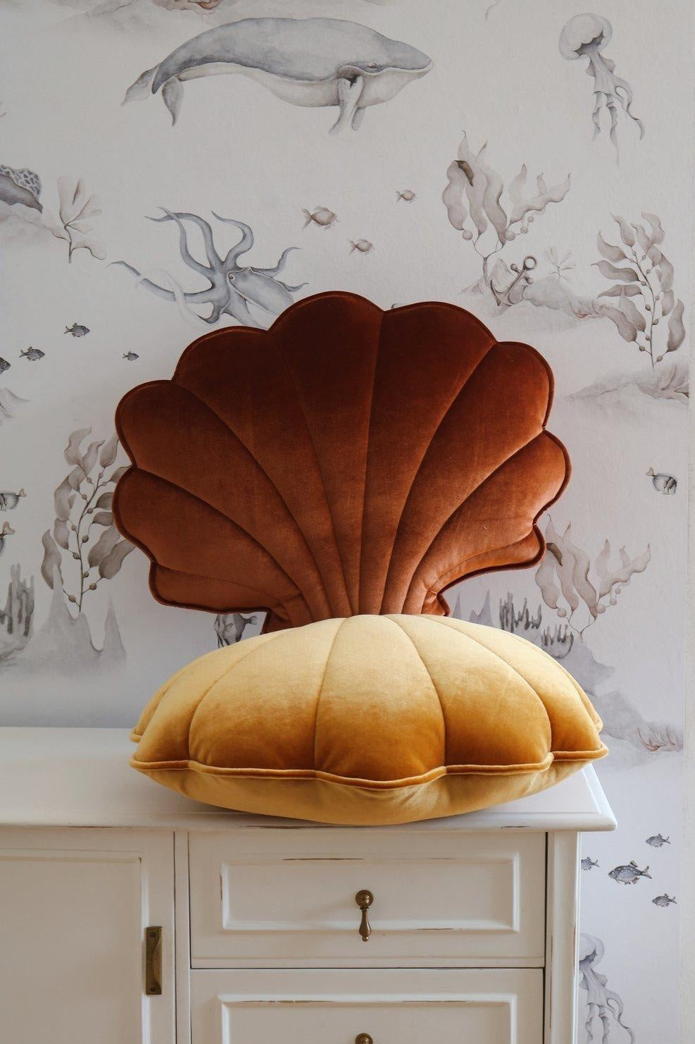 Velvet Copper Pearl Shell Pillow