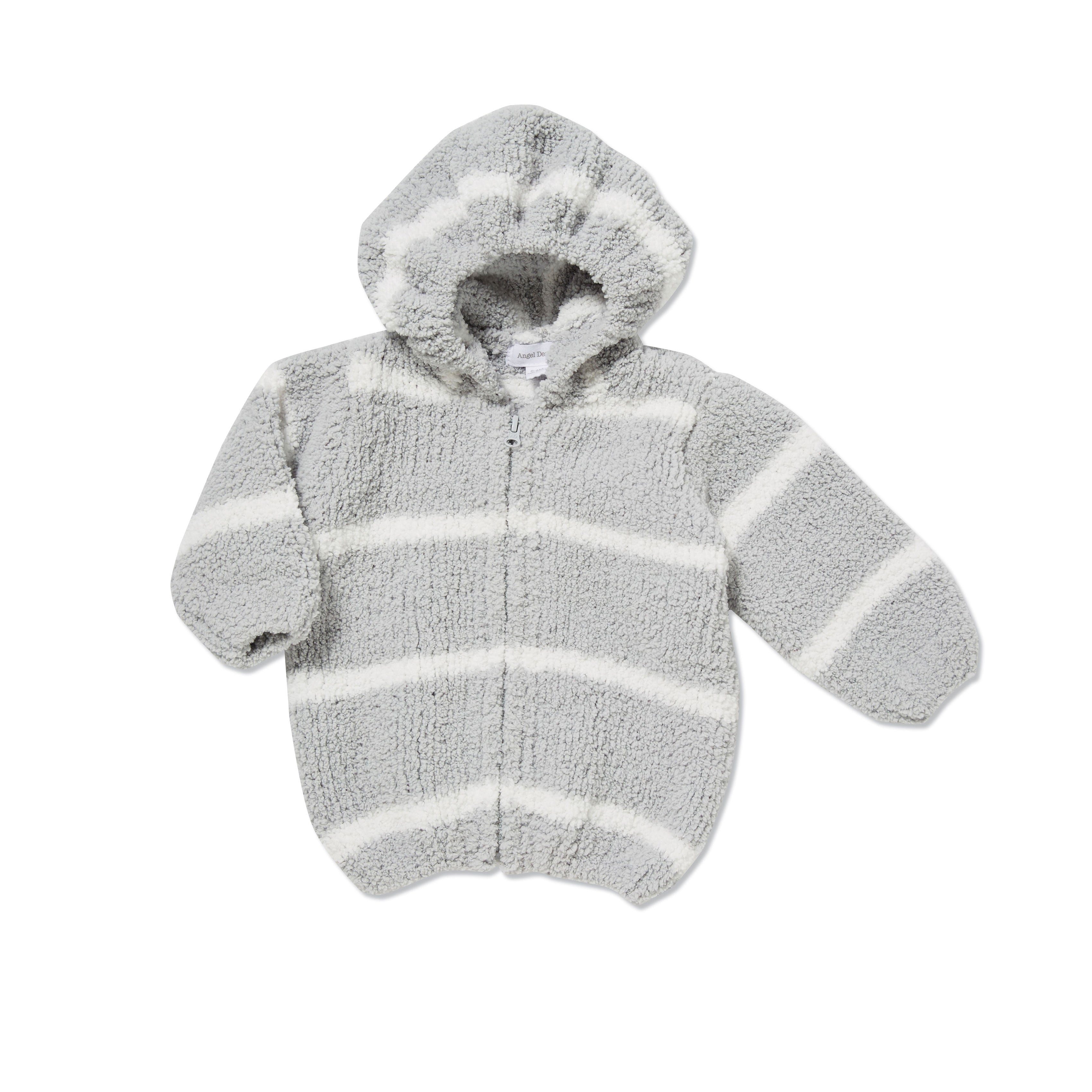 Copy Of Chenille Hoodie - Grey / Ivory