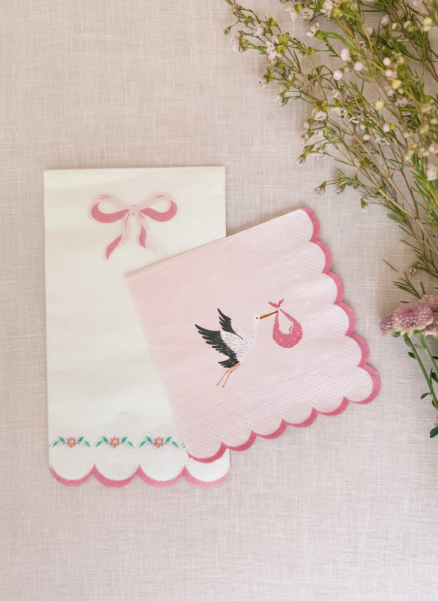 Pink Baby Shower Napkins (set Of 16)