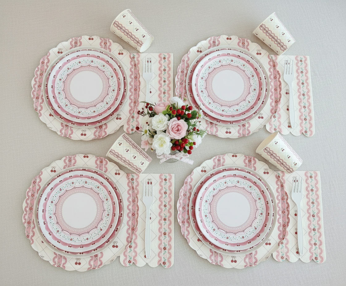 Cherry Coquette Luncheon Large Napkins (set Of 16)
