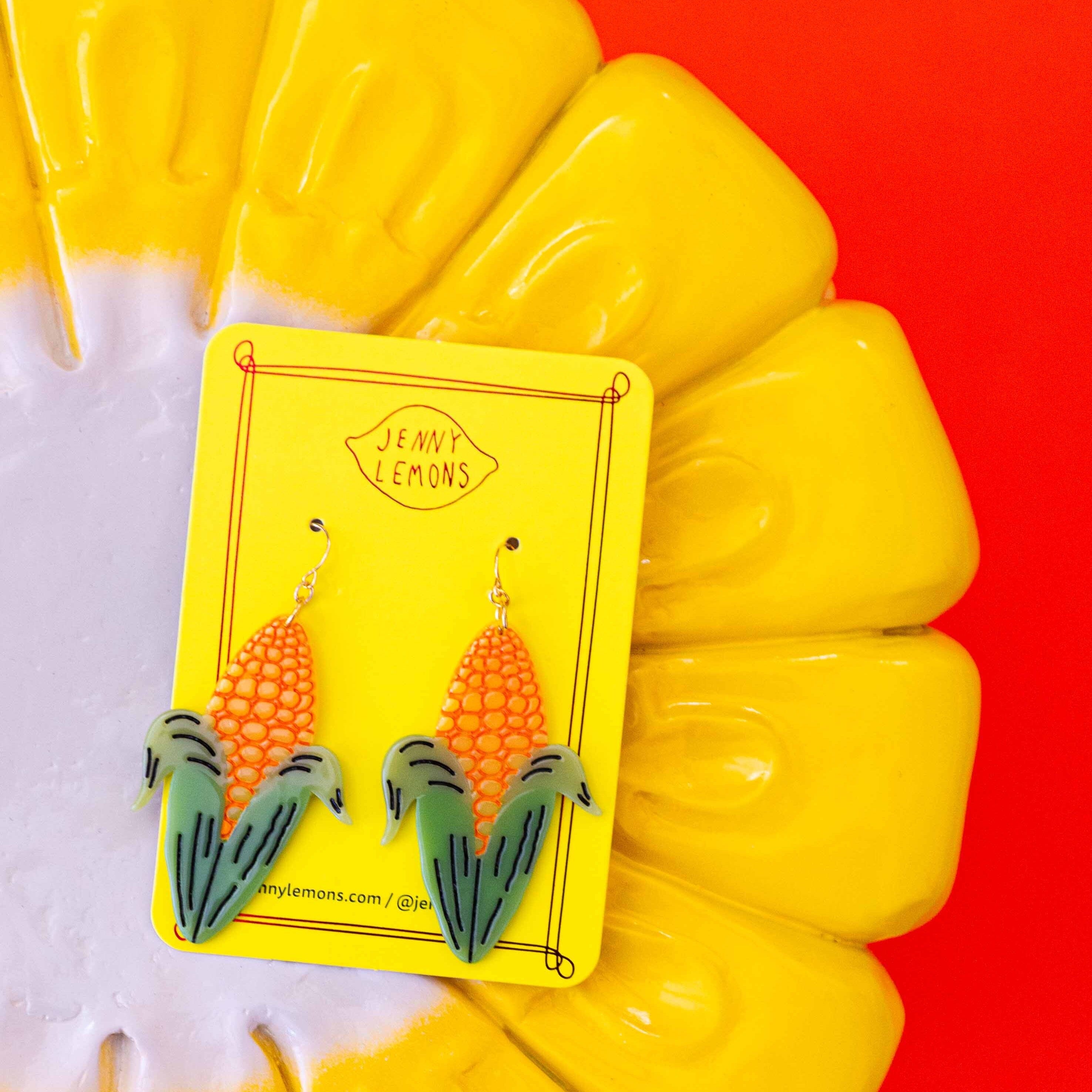 Corn Cob Acetate Earrings