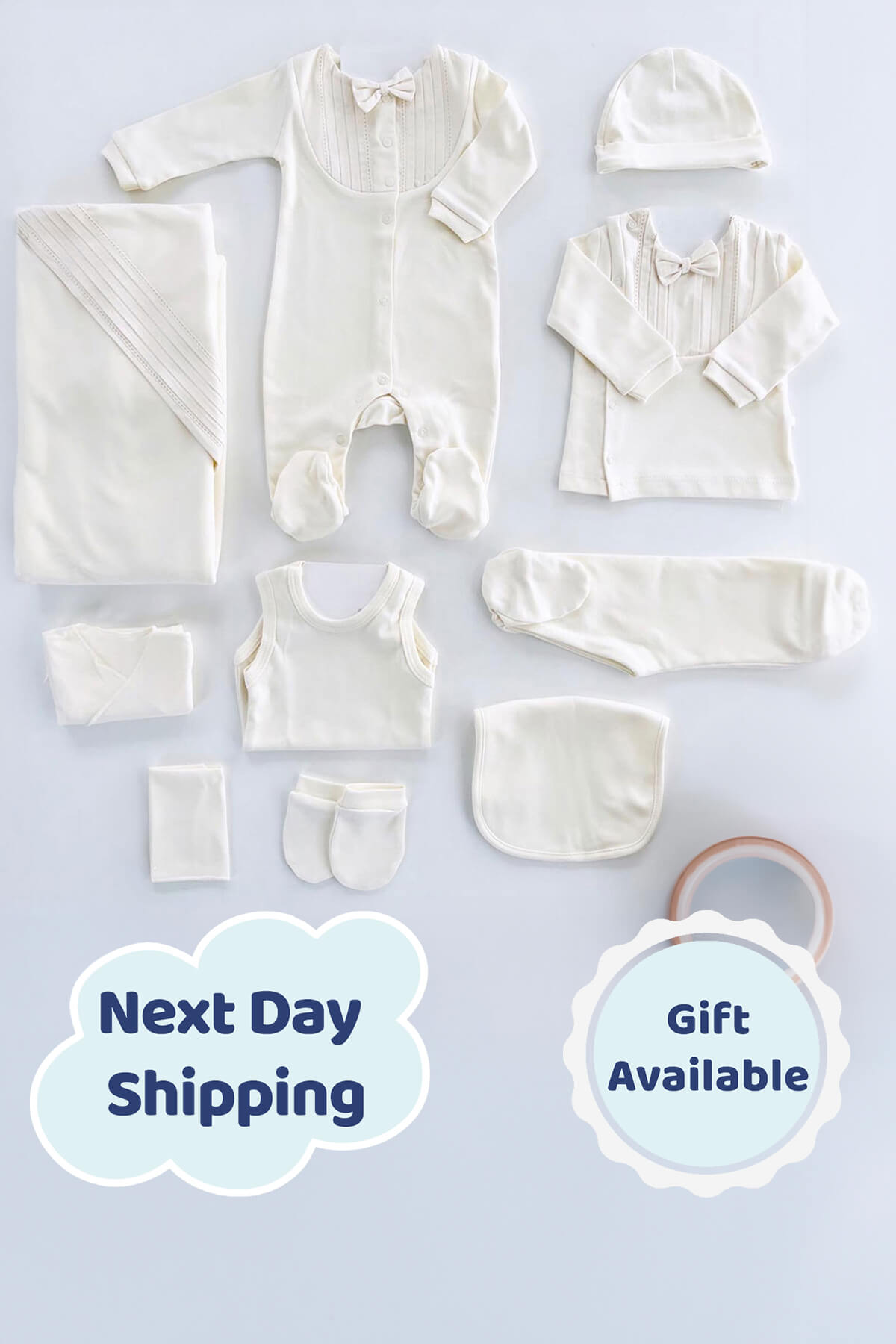 Alex Ecru Organic Cotton Newborn Coming Home Set (10 Pcs)
