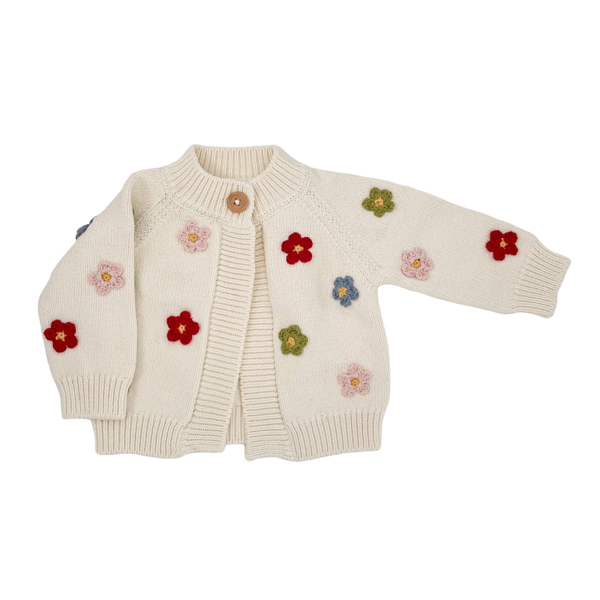 Cotton Flower Cardigan, Multi