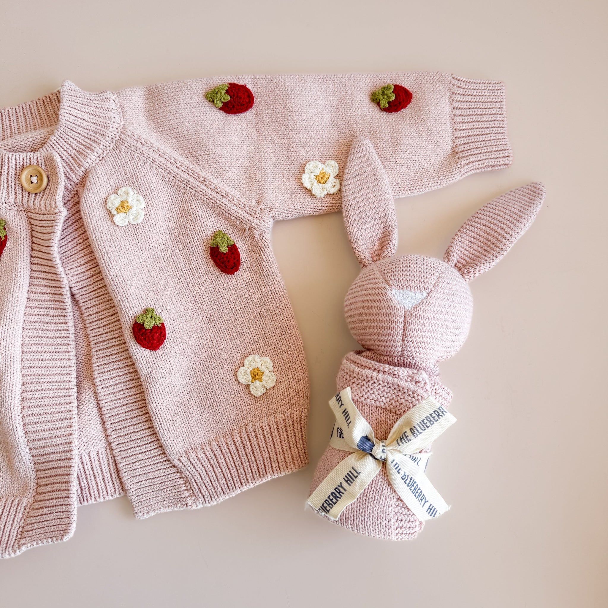 Organic Cotton Bunny Lovey, Blush