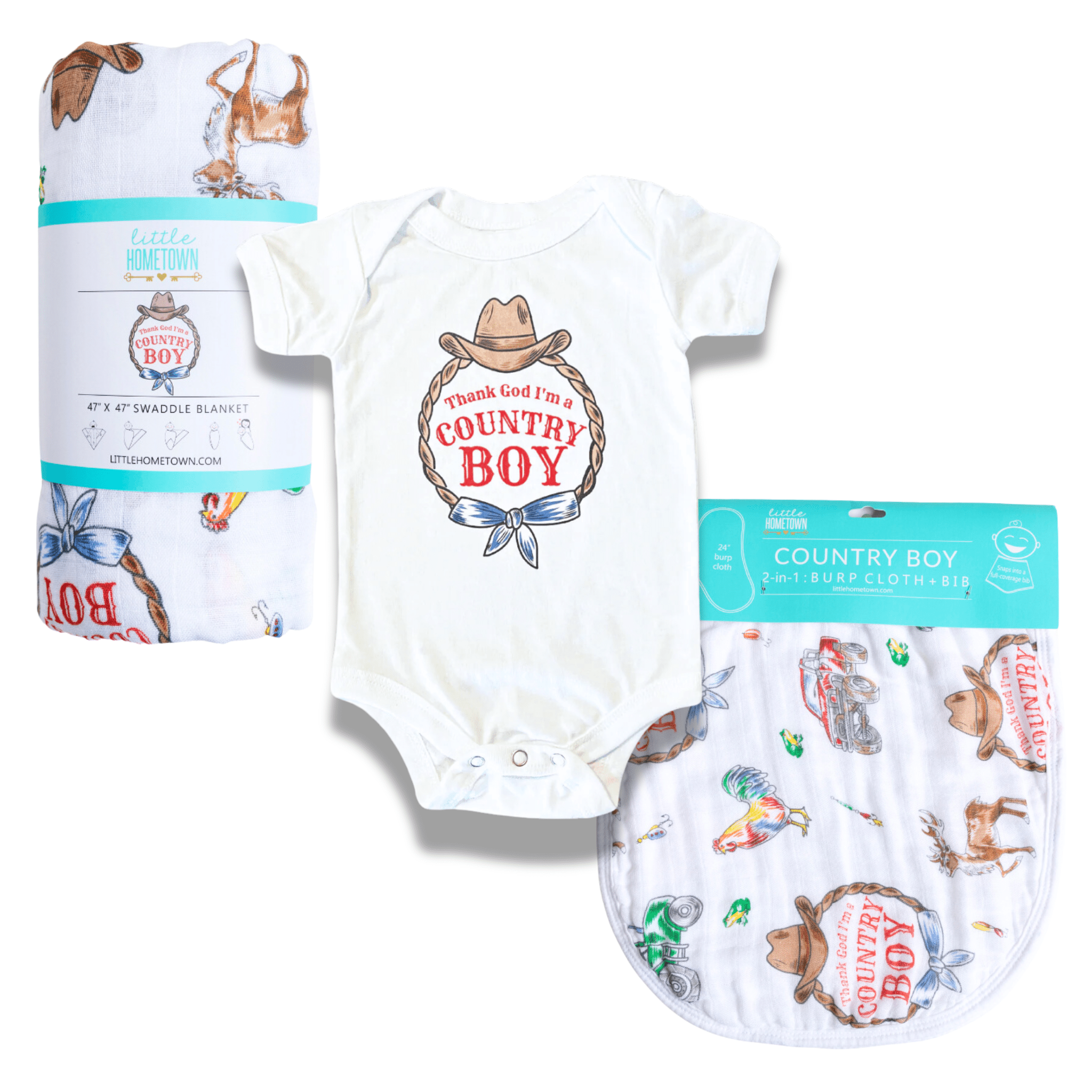 Country Boy Baby Gift Bundle Complete Newborn Outfit