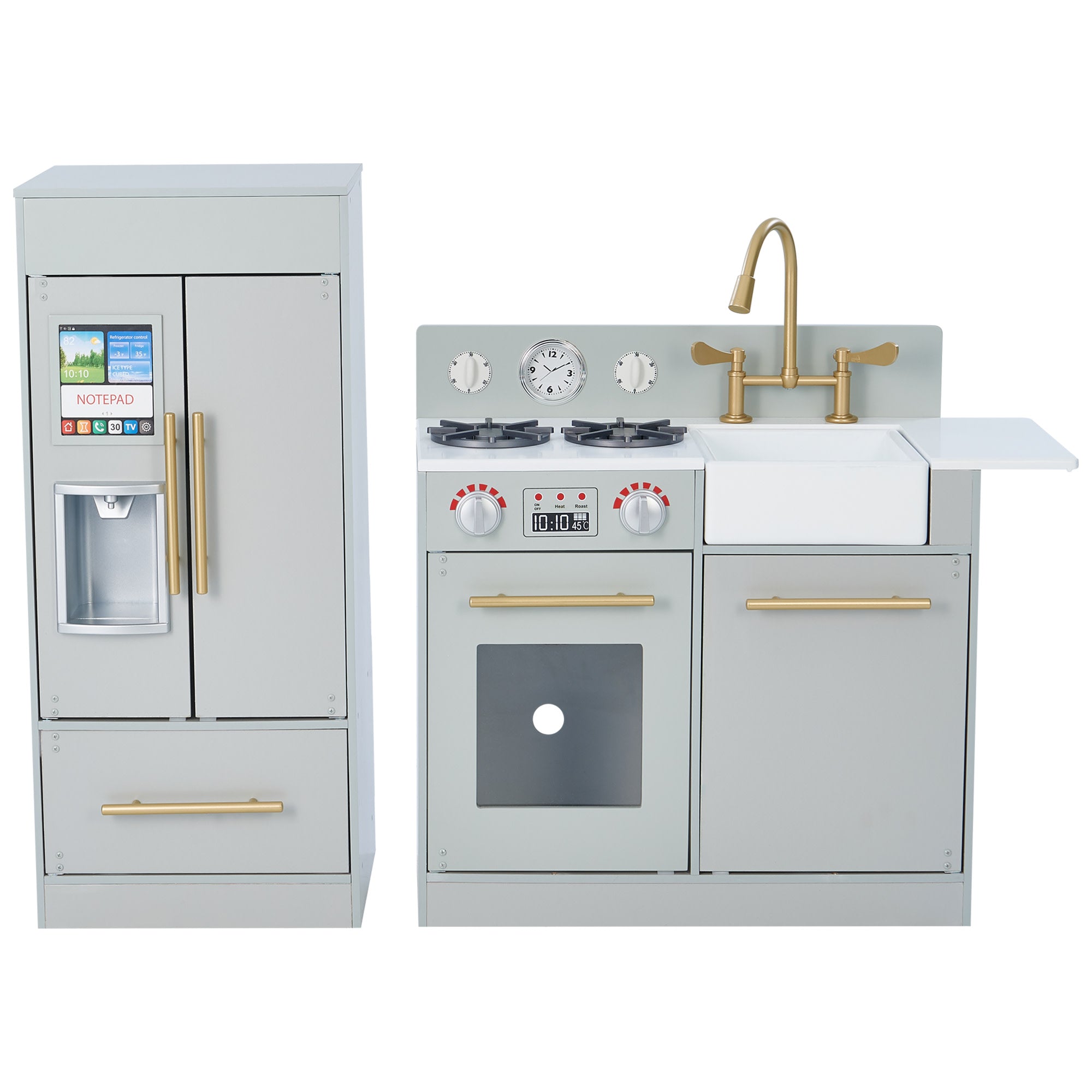 Little Chef Charlotte Modern Play Kitchen, Silver Gray/gold