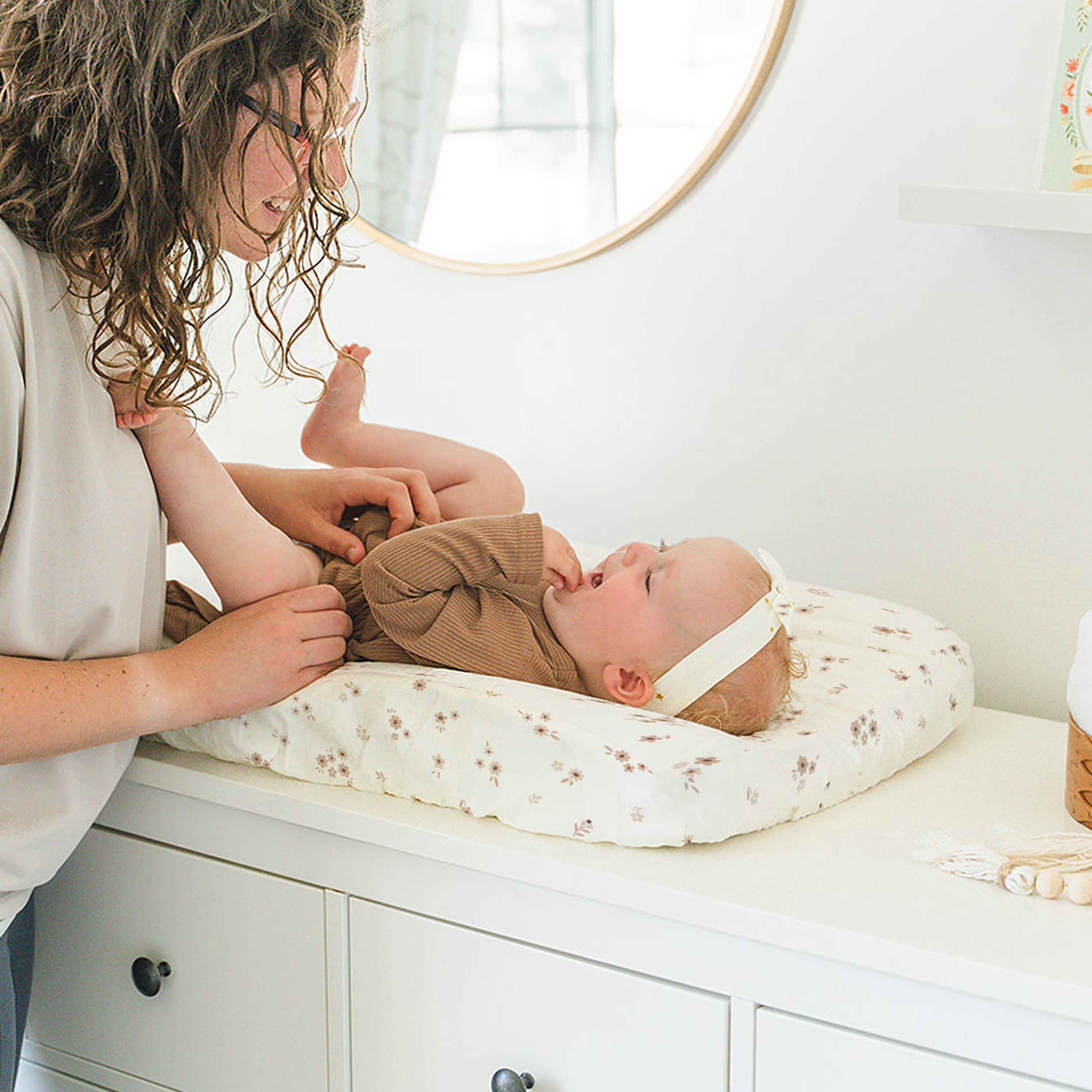 Organic Cotton Changing Pad Cover - Bloom