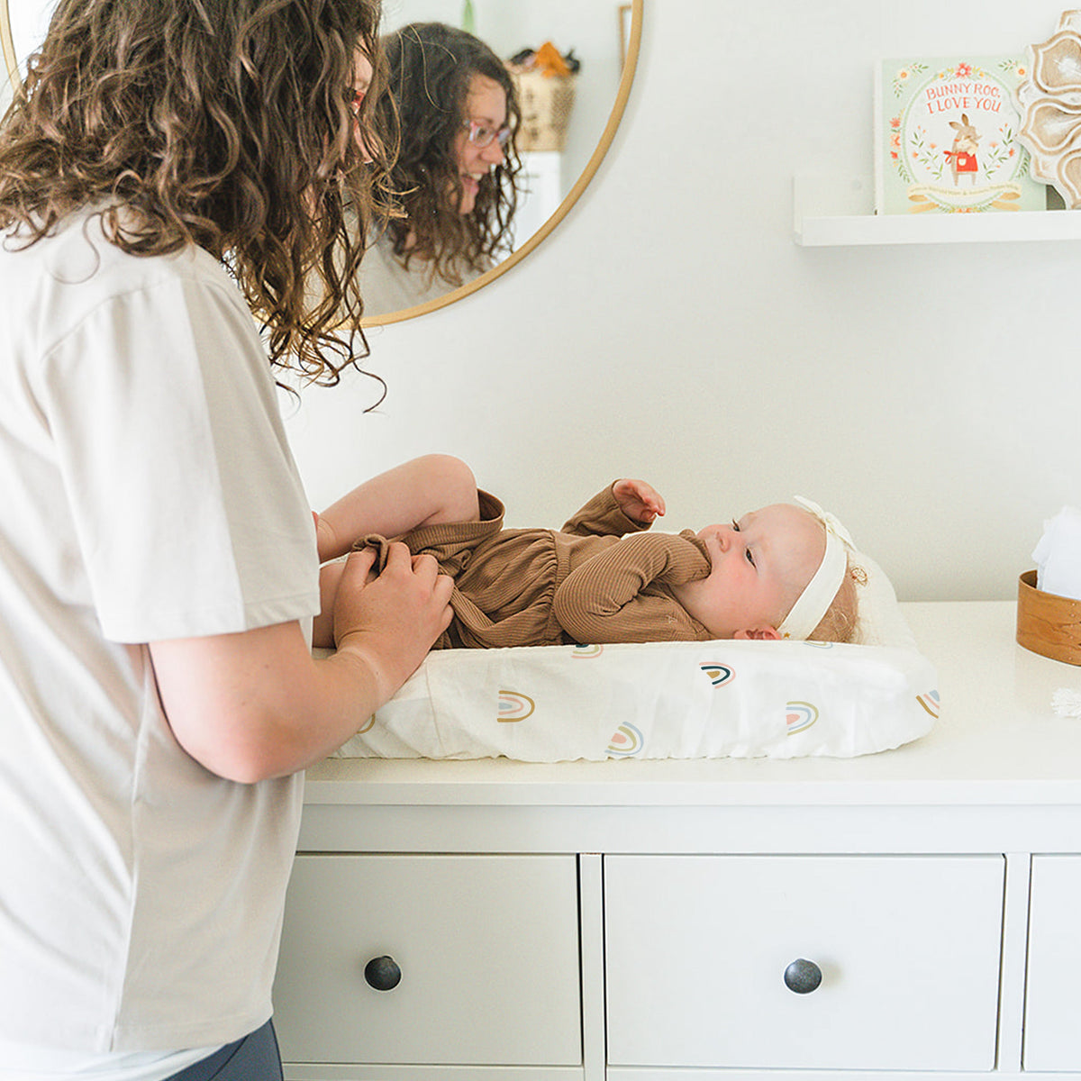 Organic Cotton Changing Pad Cover - Rainbow