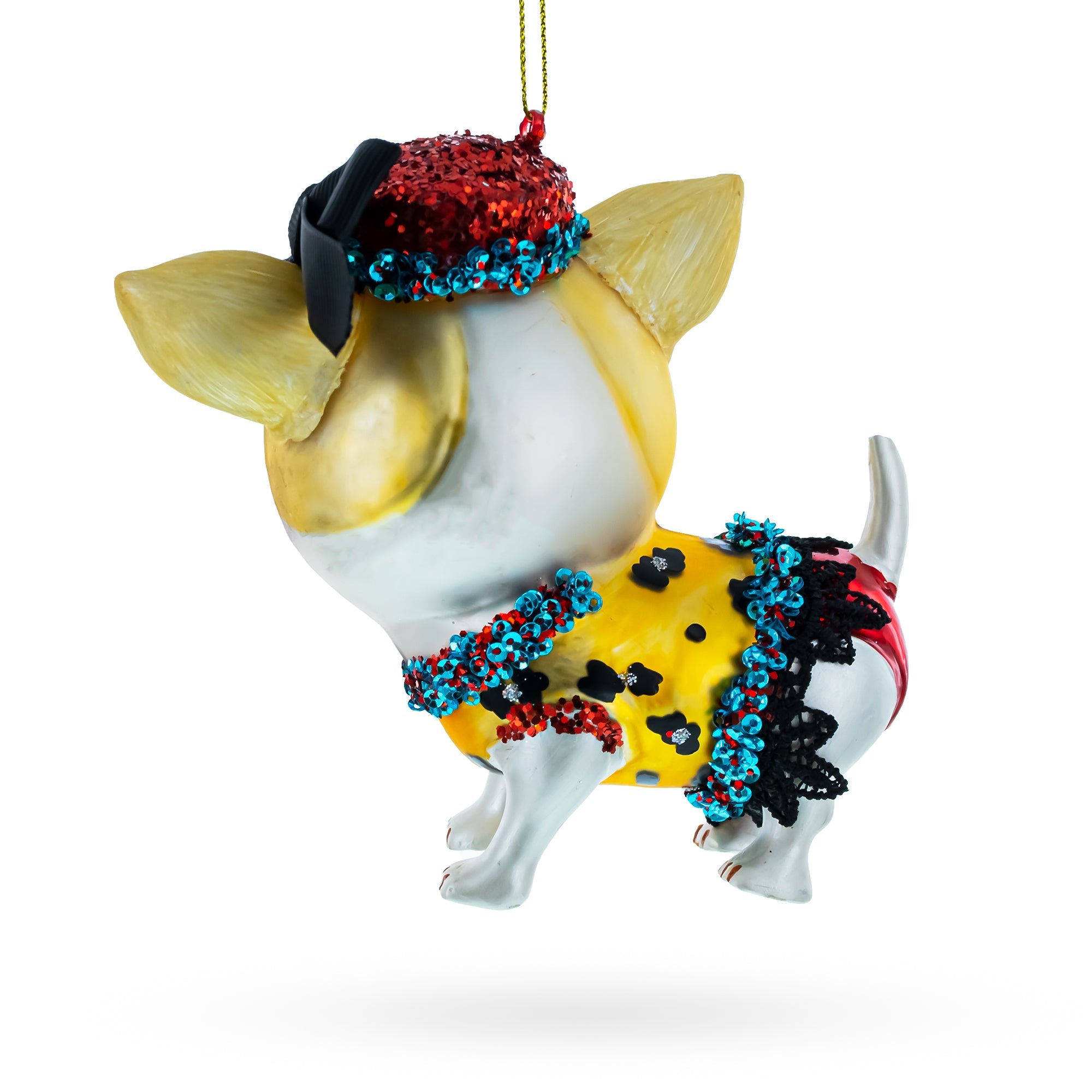 Chic Chihuahua - Blown Glass Christmas Ornament