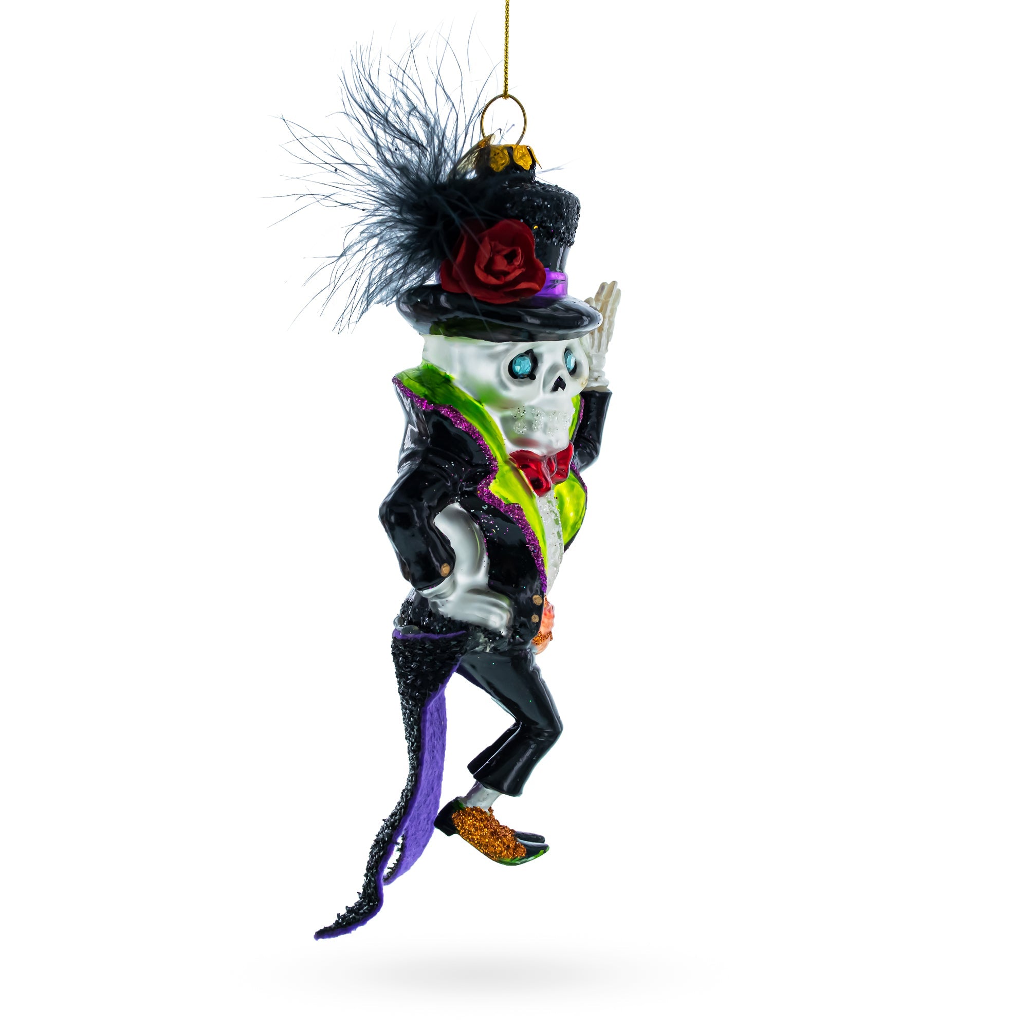 Spooky Skeleton Groom - Blown Glass Christmas Ornament