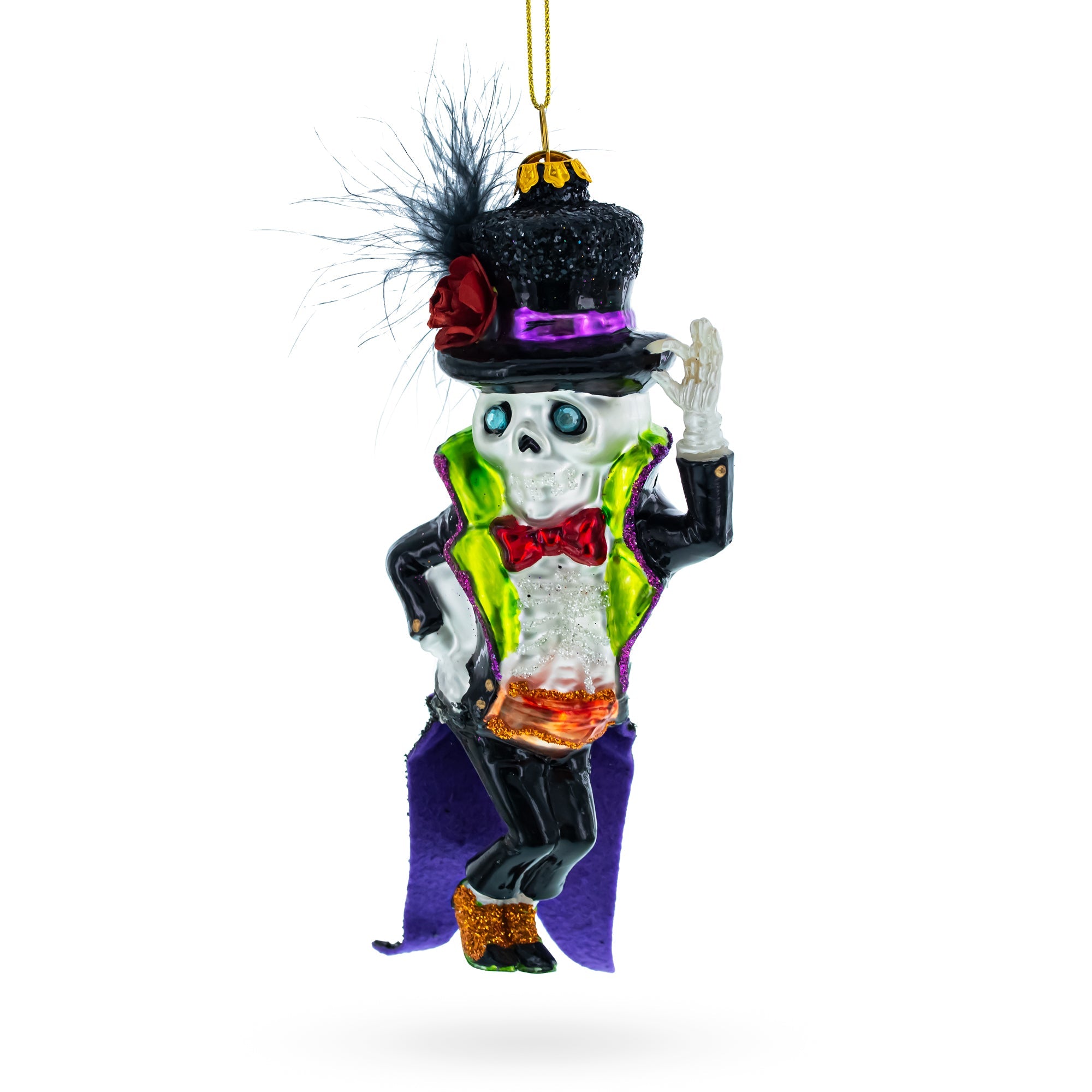 Spooky Skeleton Groom - Blown Glass Christmas Ornament