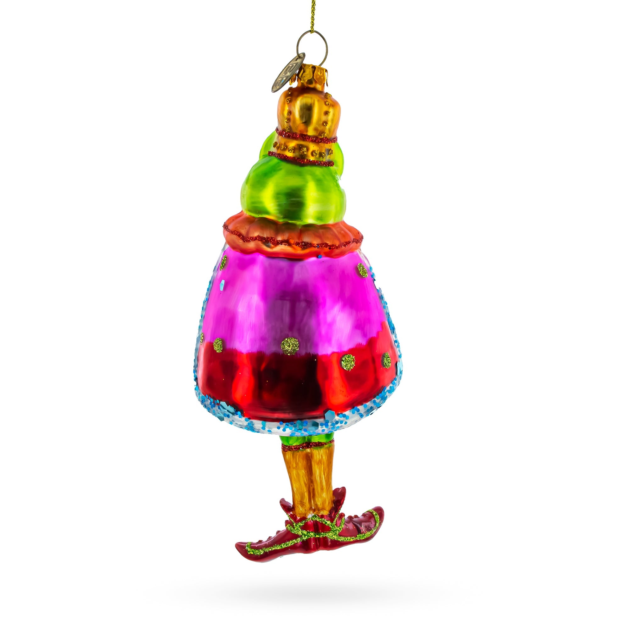 Regal Frog King Donned In Robe - Blown Glass Christmas Ornament