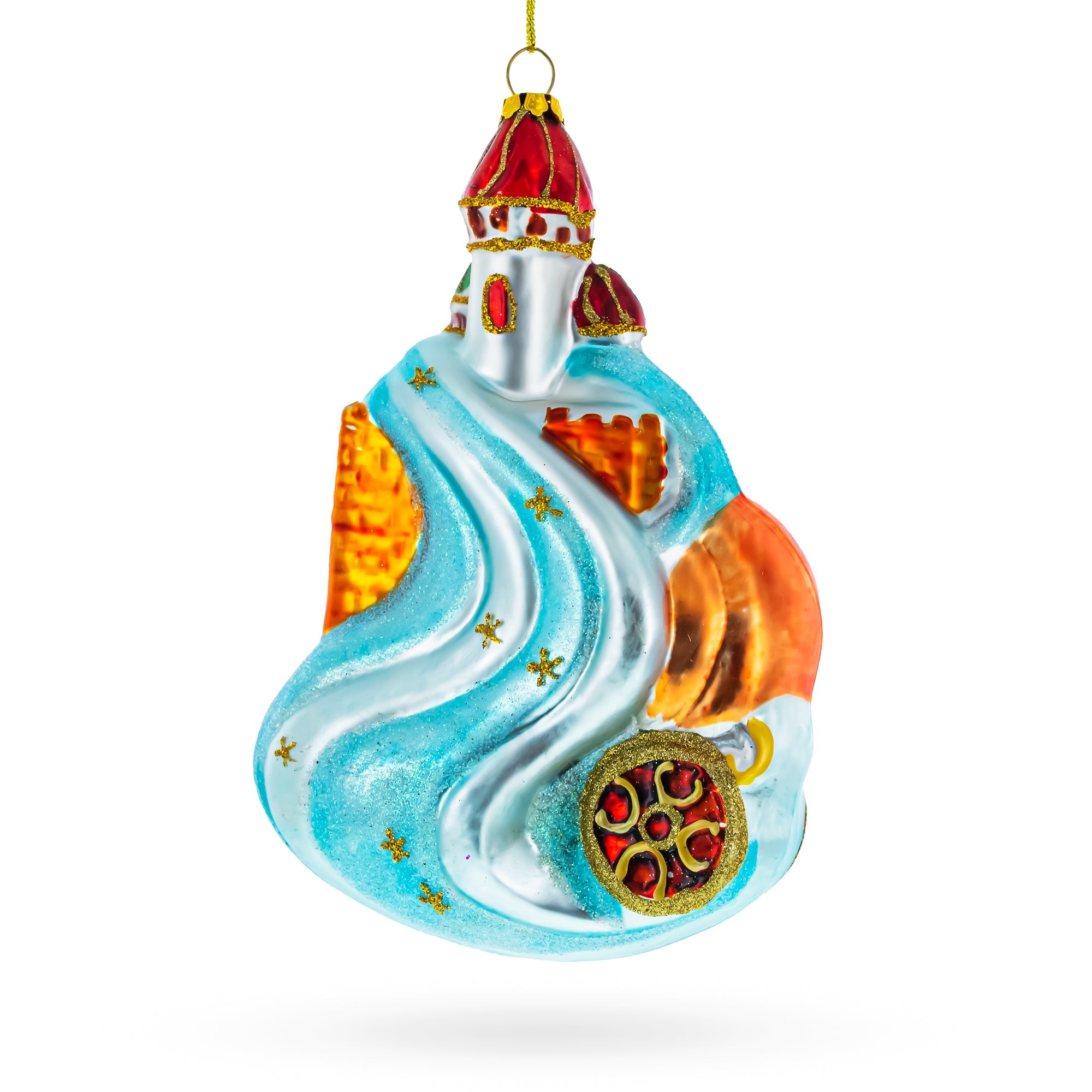 Enchanting Cinderella And Prince - Blown Glass Christmas Ornament