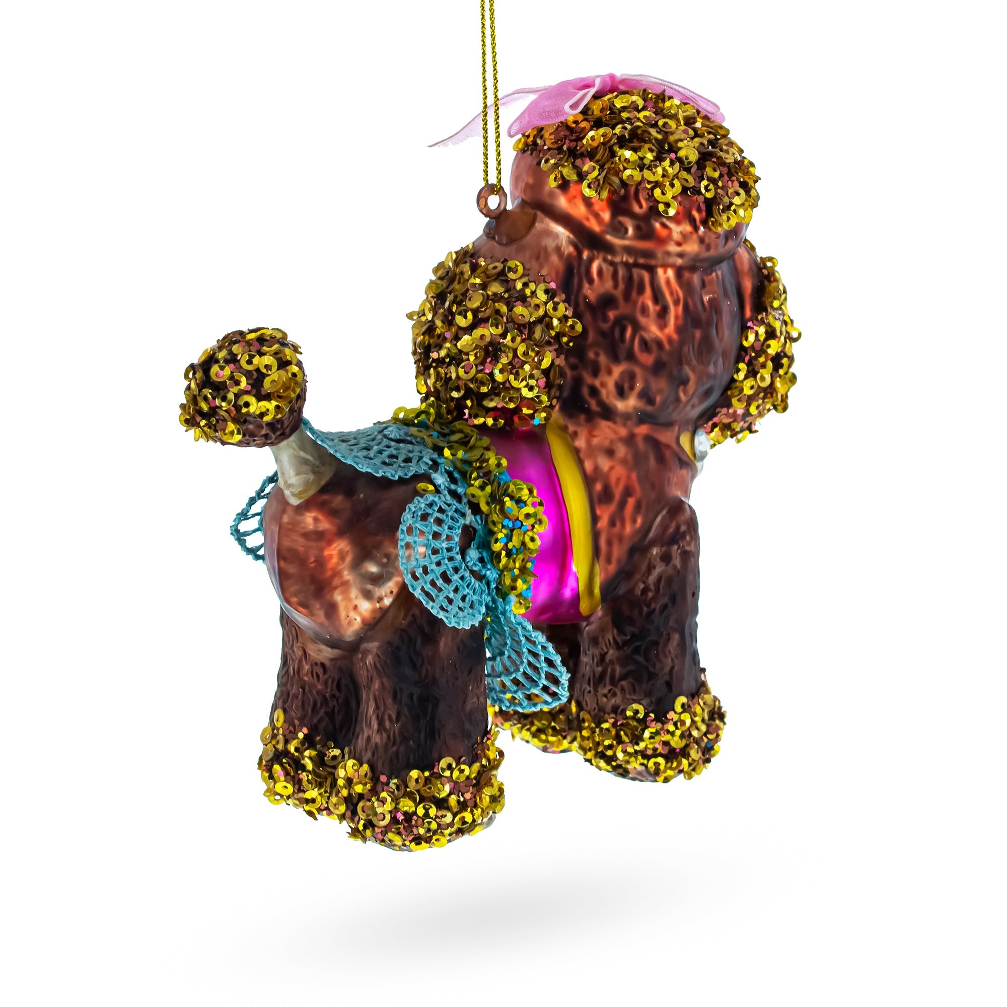 Sophisticated Poodle - Blown Glass Christmas Ornament