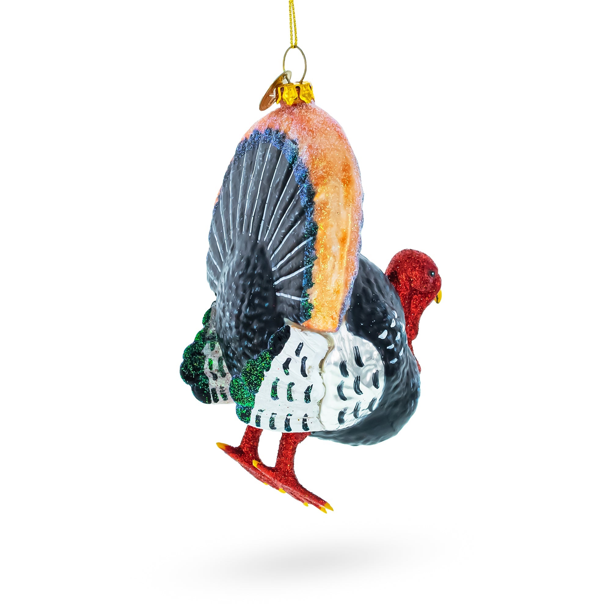 Gobbler Turkey - Blown Glass Christmas Ornament