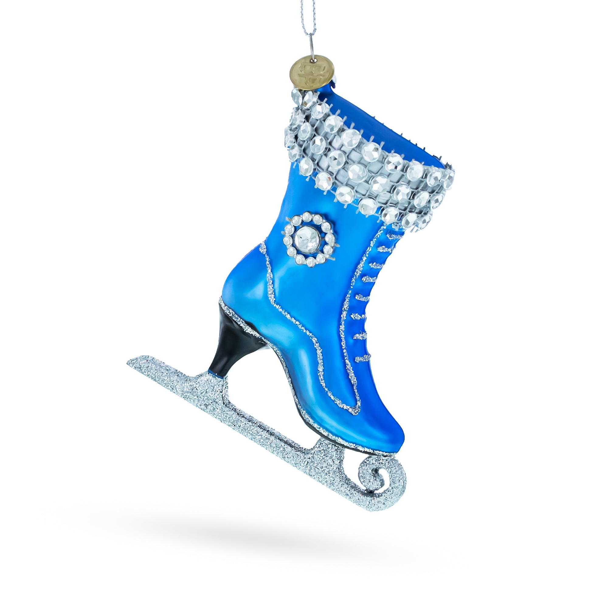 Figure Ice Skating - Blown Glass Christmas Ornament