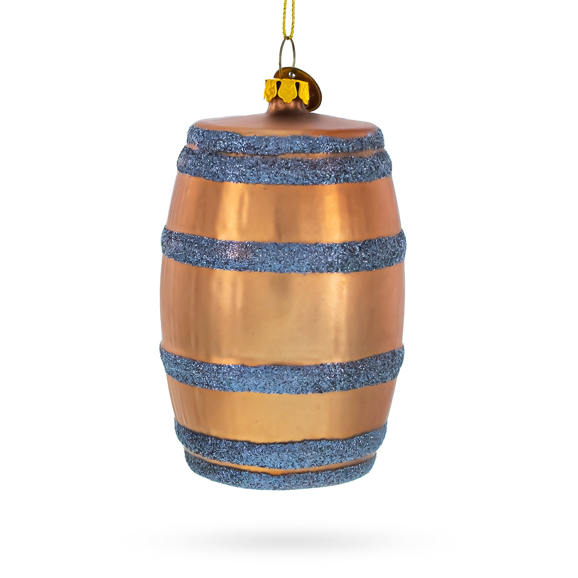 Aged Whiskey Barrel - Blown Glass Christmas Ornament