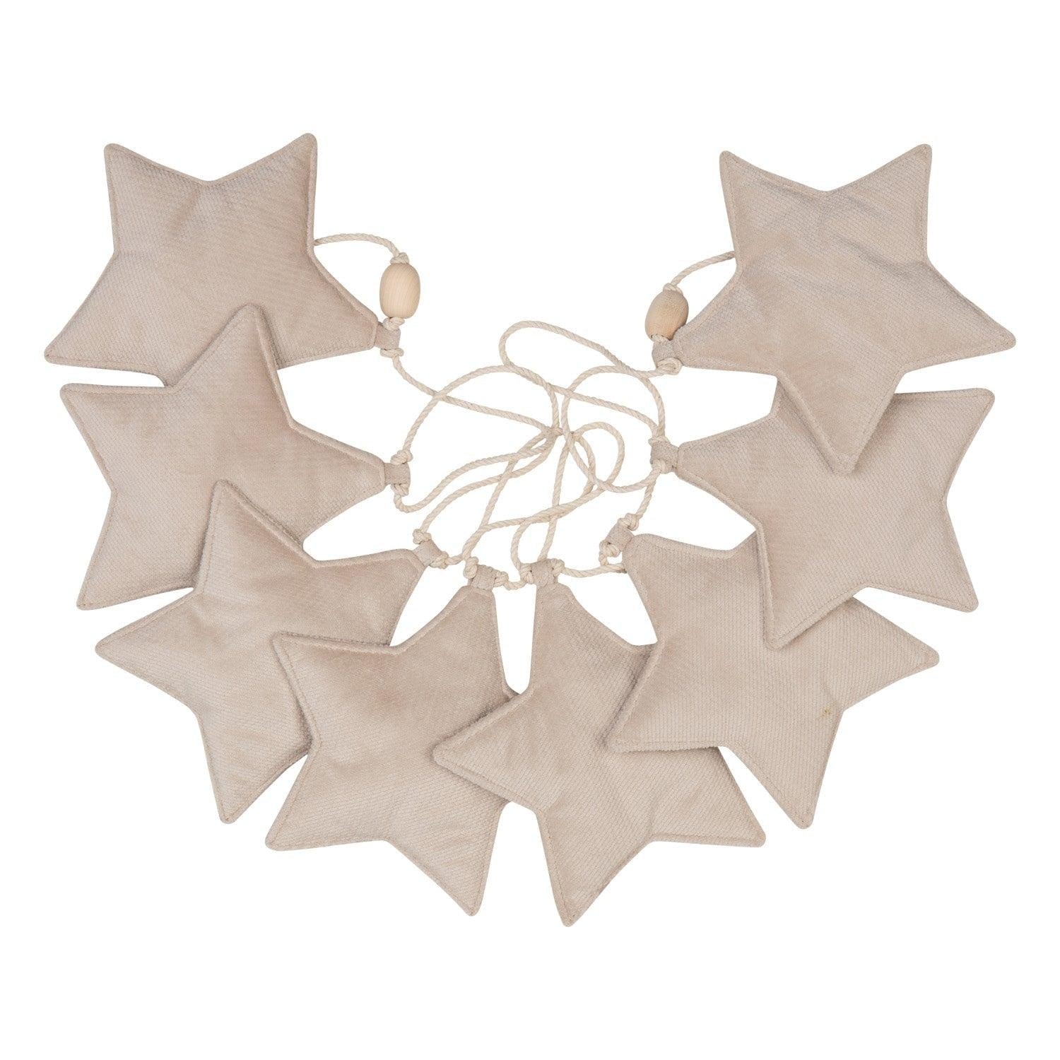 Velvet Cream Dust Garland With Stars