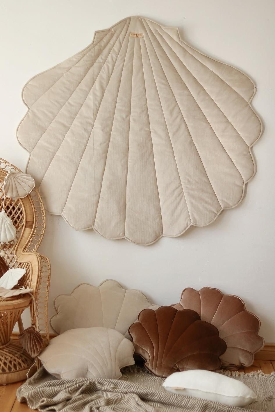 Velvet Cream Pearl Shell Pillow