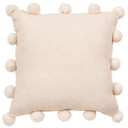 Cream Pom Poms Cream - Hand Felted Wool Pillow - 20"