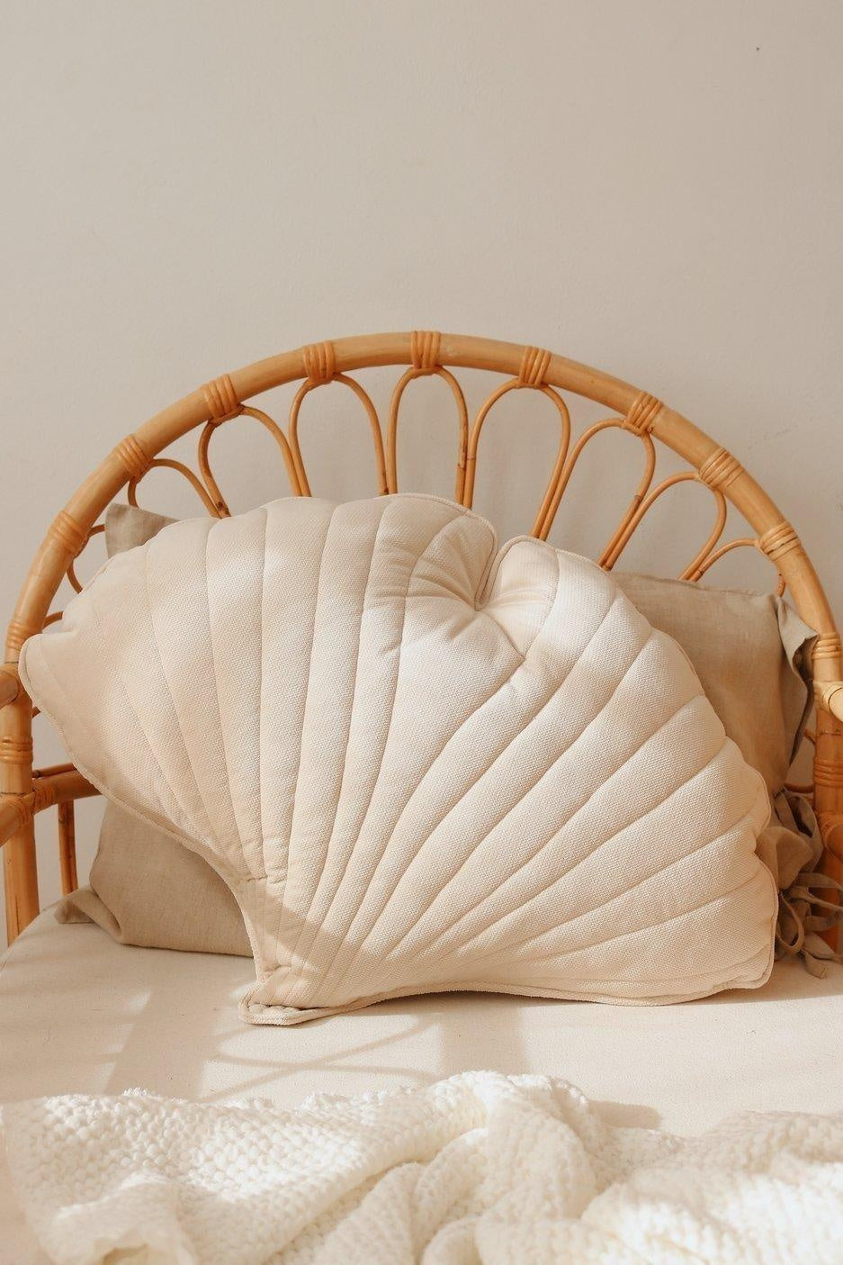 Velvet Cream Ginkgo Leaf Pillow