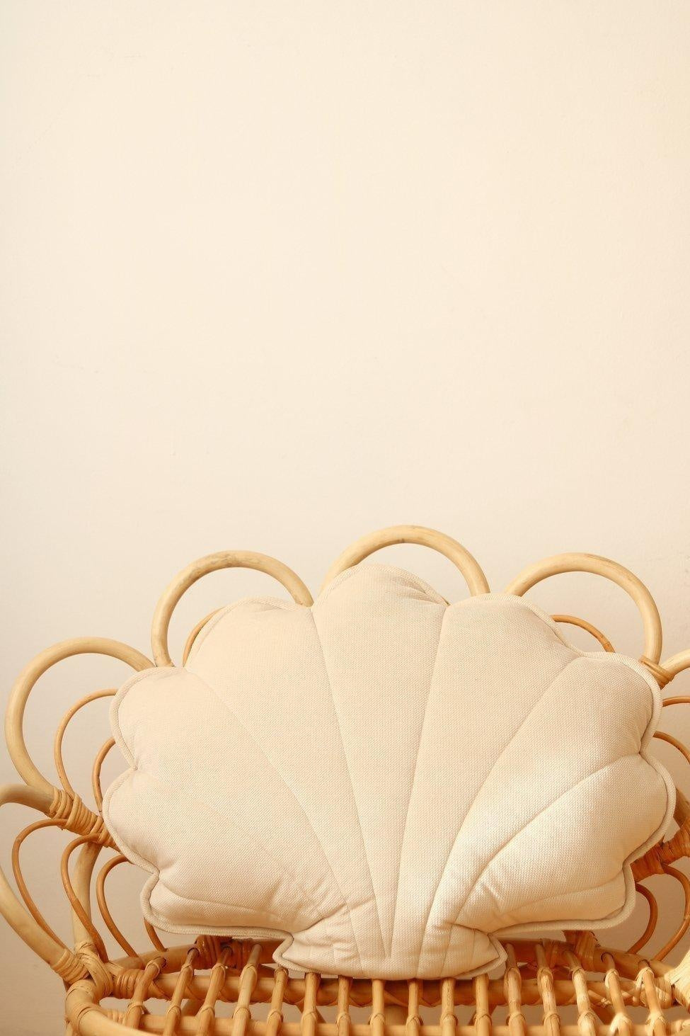 Large Velvet Cream Shell Pillow