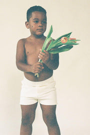 Cream Rib Mini Boardshort