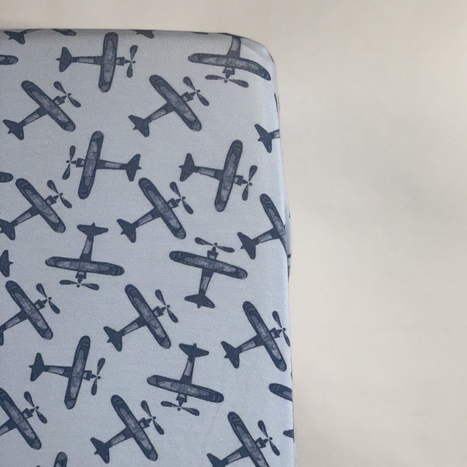 Crib Sheet - Airplane Blue