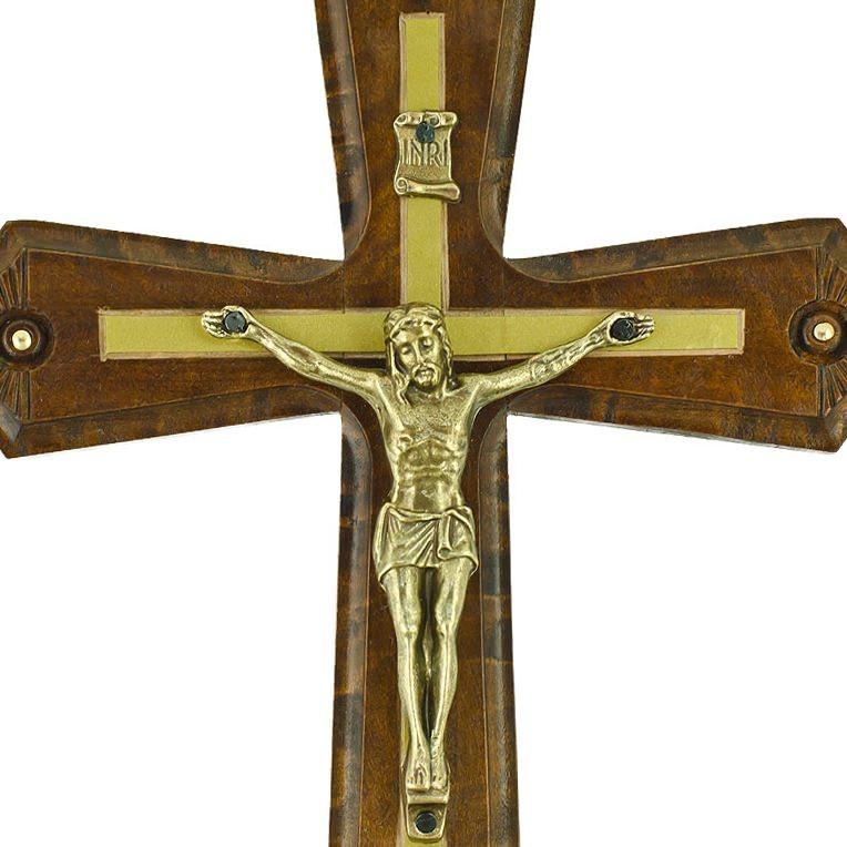 Hand Carved Wooden Wall Crucifix 10 Inches