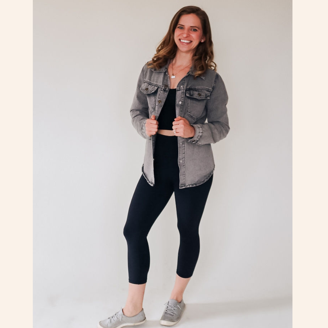 Silver Gray Denim Jacket - Women