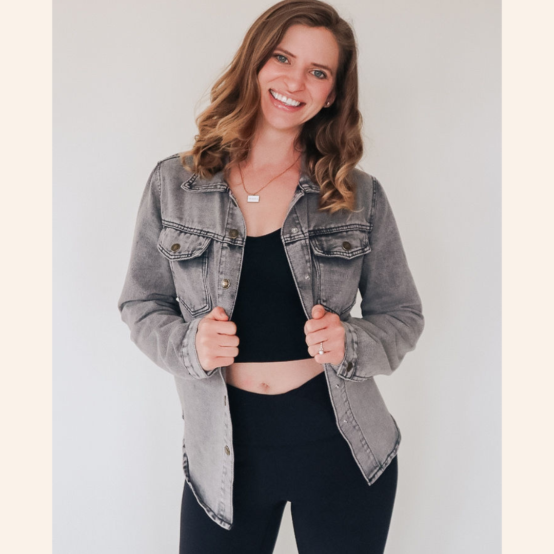 Silver Gray Denim Jacket - Women