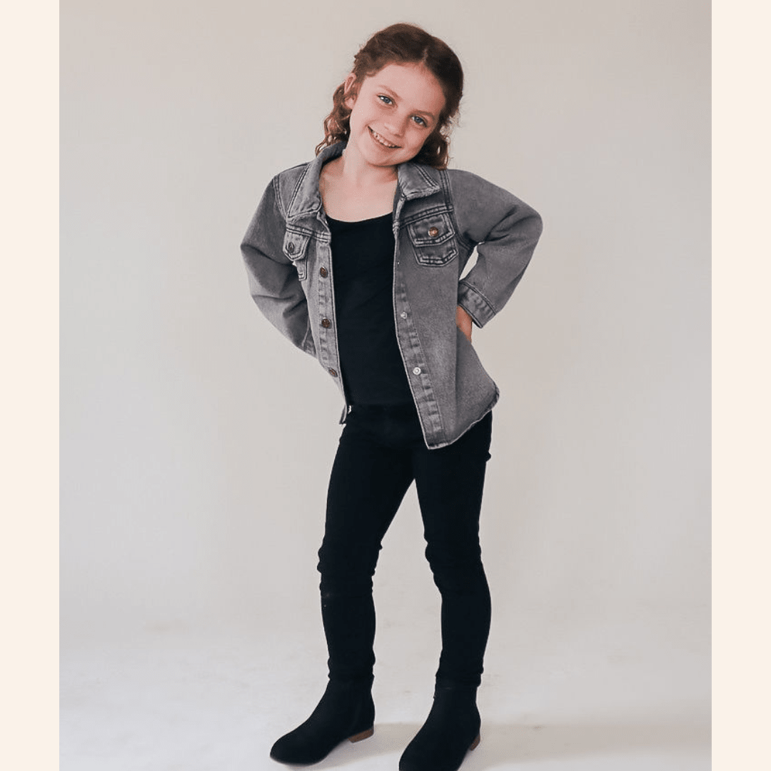 Silver Gray Denim Jacket - Child