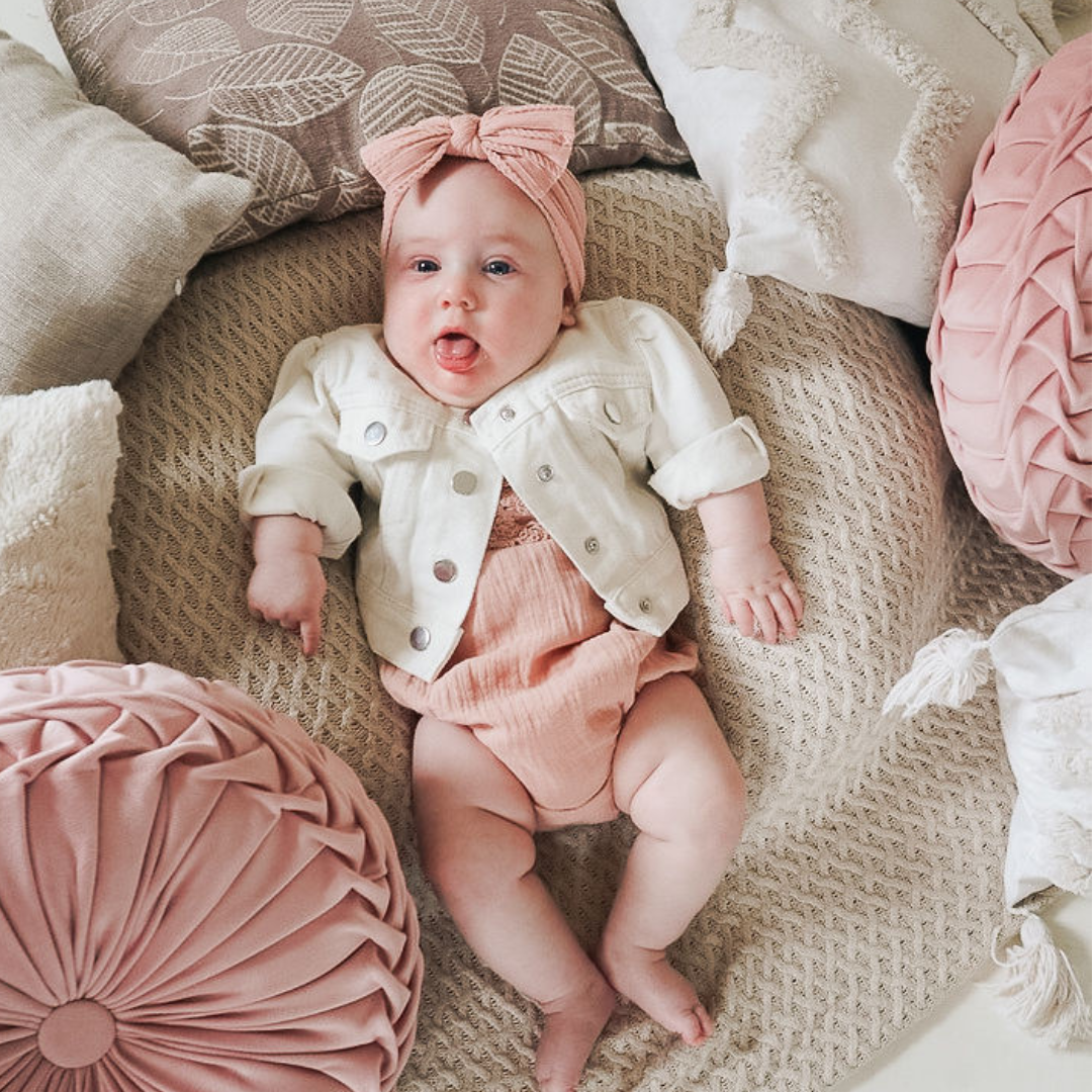 Ivory Cropped Denim Jacket - Infant