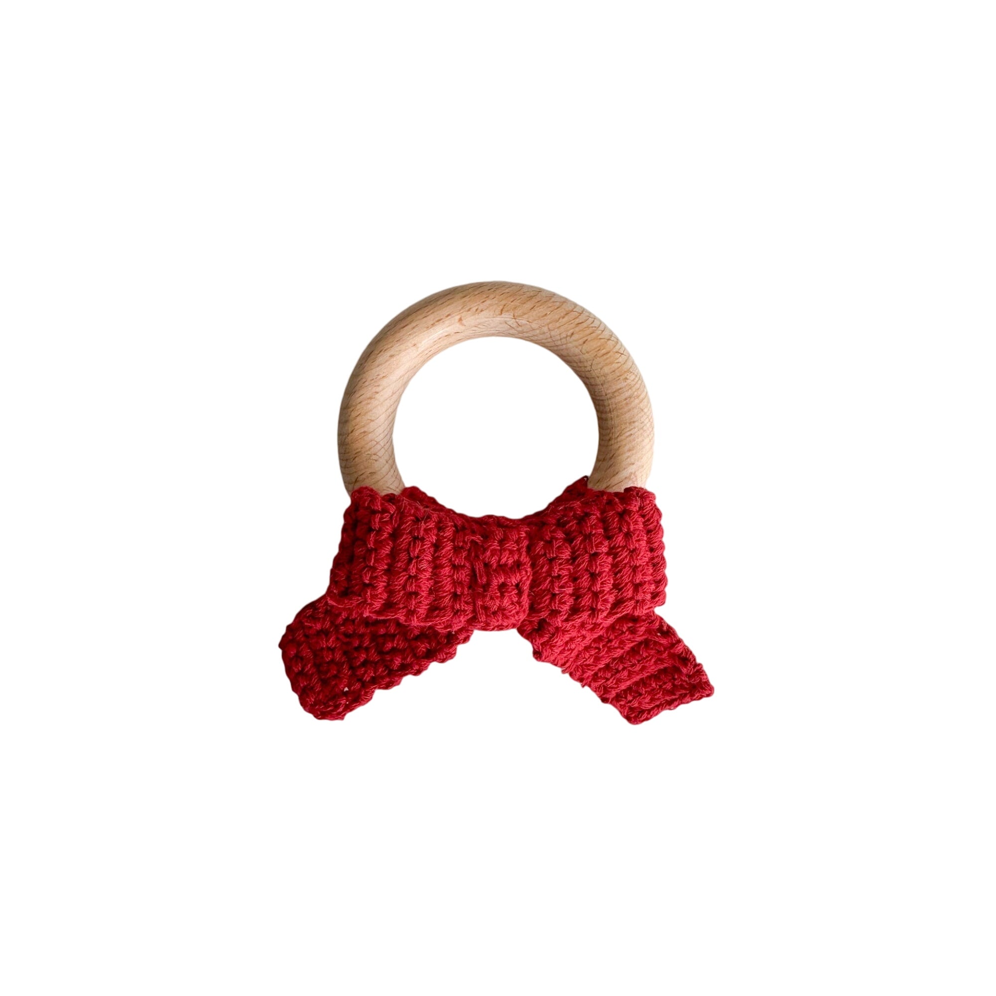 Cotton Crochet Teether Red Bow