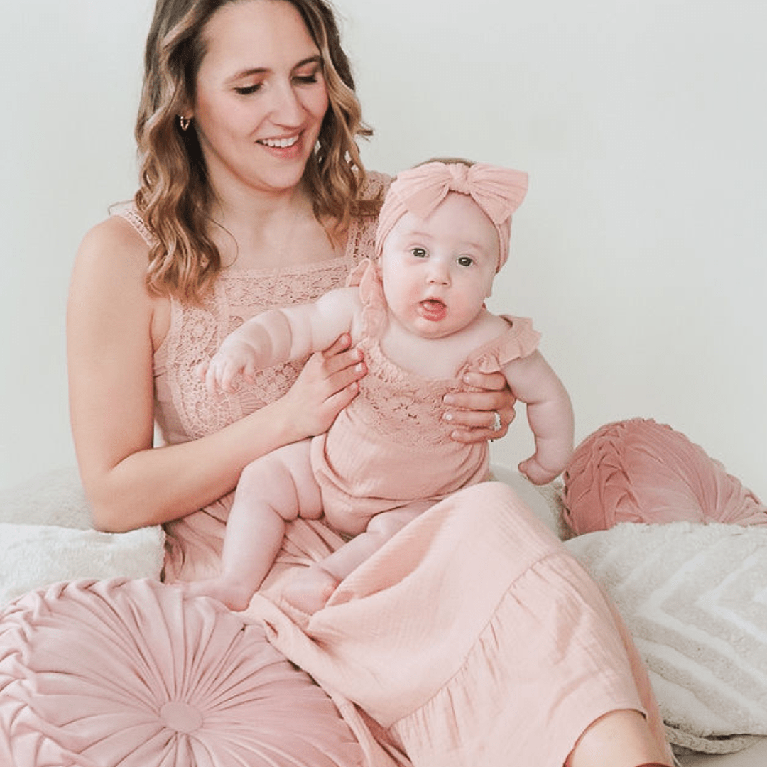 Dusty Rose Crochet Onesie - Infant