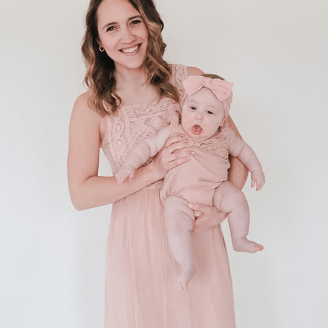 Dusty Rose Crochet Onesie - Infant