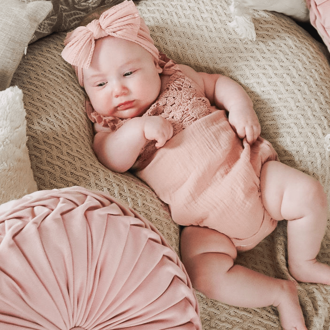 Dusty Rose Crochet Onesie - Infant