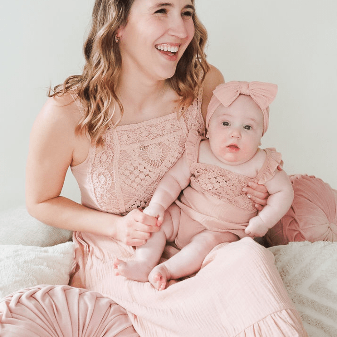 Dusty Rose Crochet Onesie - Infant
