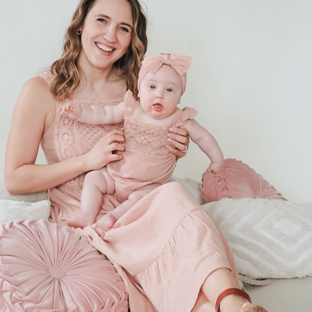 Dusty Rose Crochet Onesie - Infant