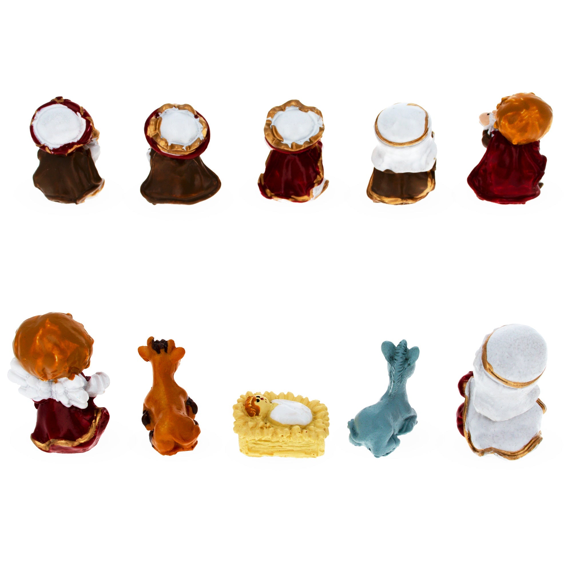 Set Of 10 Miniature Nativity Scene Children Figurines