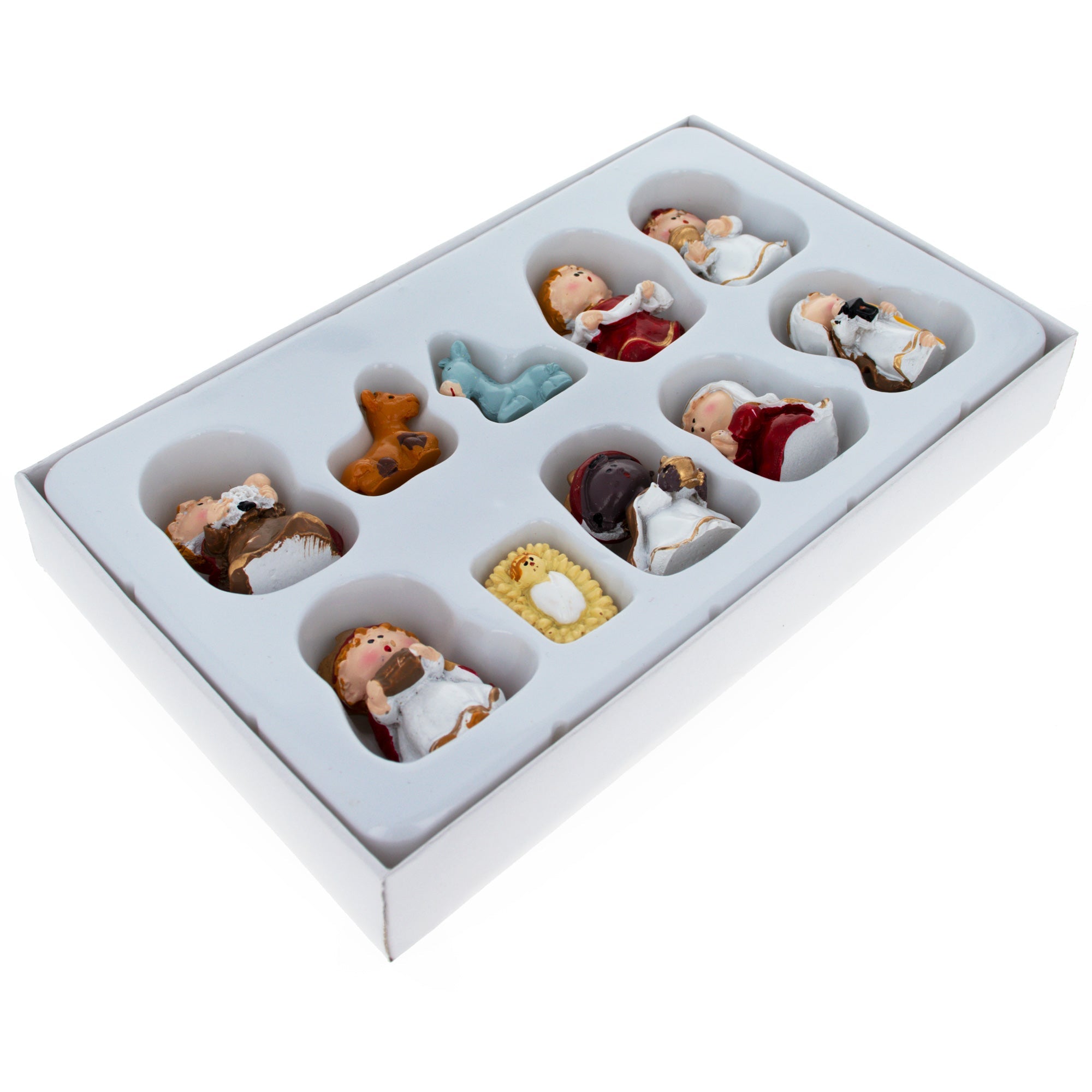 Set Of 10 Miniature Nativity Scene Children Figurines