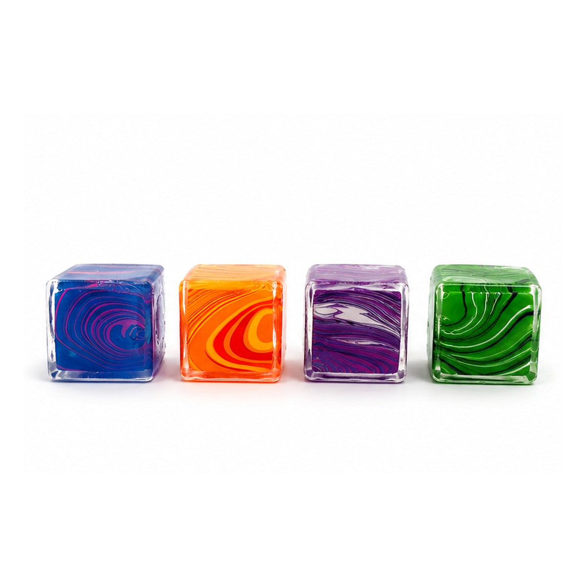 24 Pc Squishy Cube Sensory Fidget Toys – Assorted Marble Designs