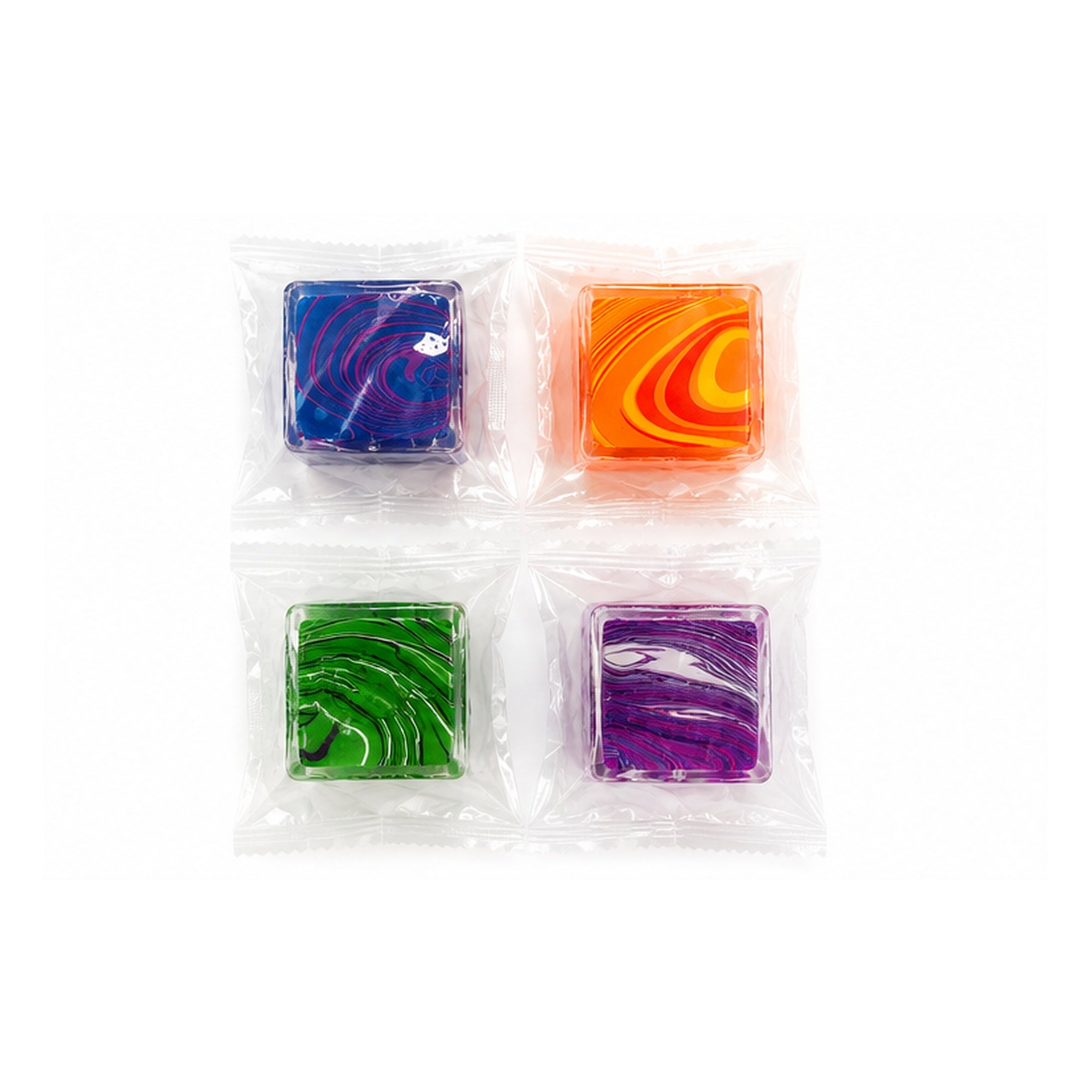 24 Pc Squishy Cube Sensory Fidget Toys – Assorted Marble Designs