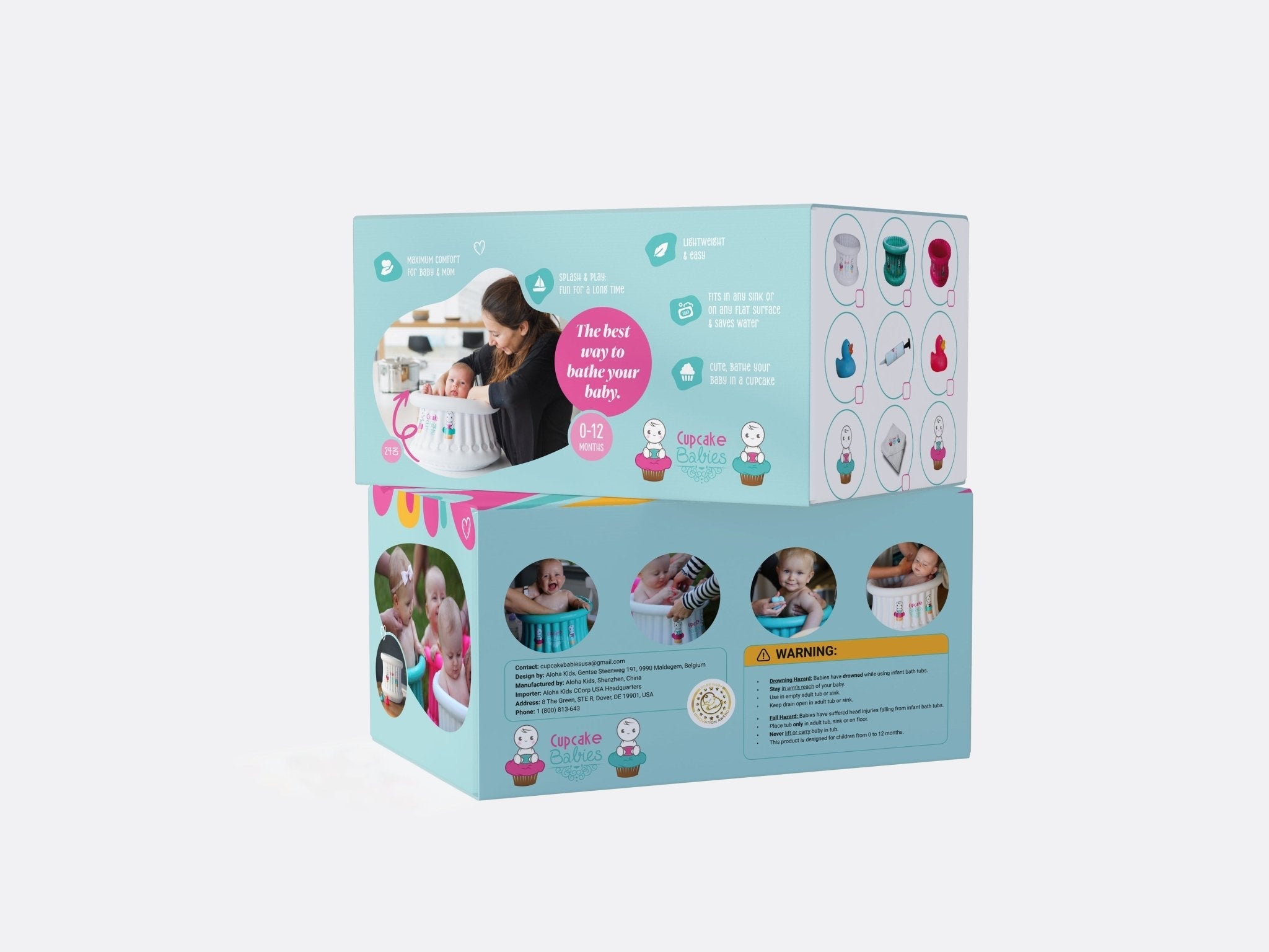 Small Bath Turquoise & Travel Pouch & Inflator (suitable From Birth Up To 1 Year)