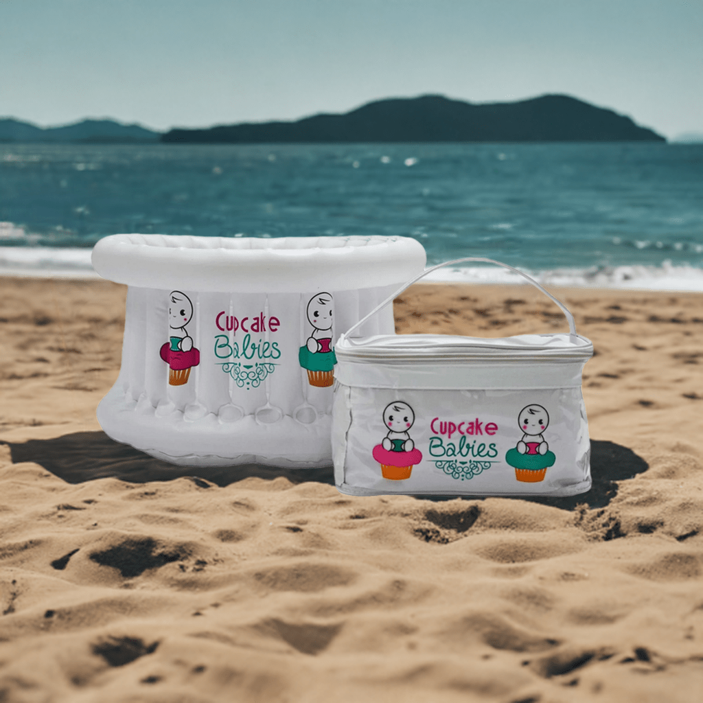 Small Bath White & Travel Pouch & Inflator (suitable From Birth Up To 1 Year)