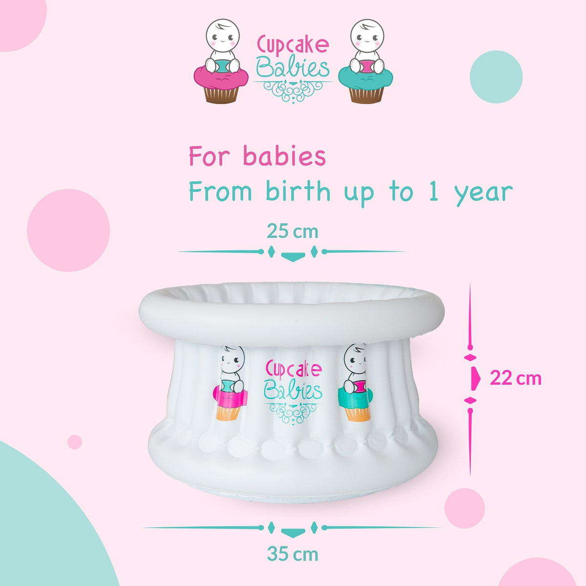 Small Bath White & Travel Pouch & Inflator (suitable From Birth Up To 1 Year)
