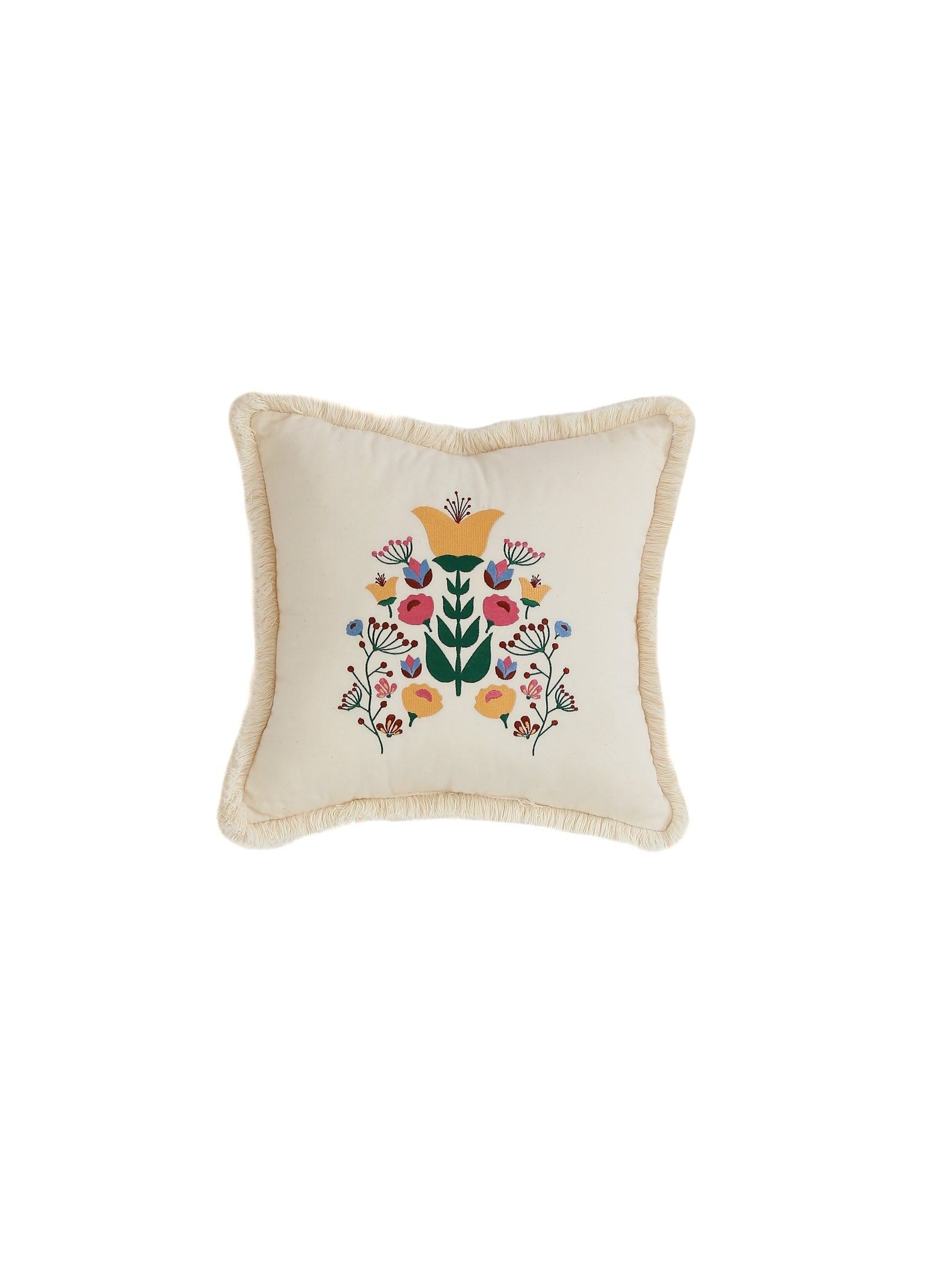 Folk Pillow With Embroidery