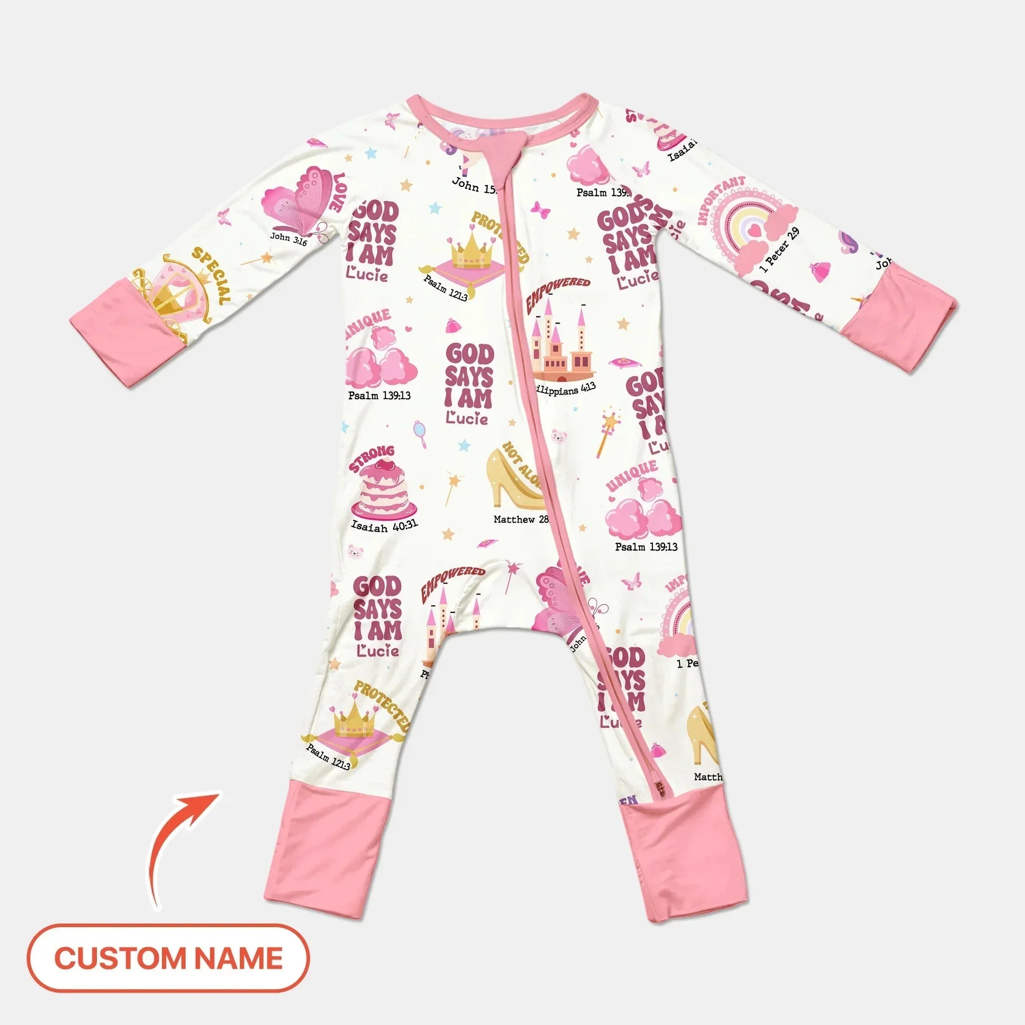 Custom Name God Says I Am Girl Custom Name Bamboo Convertible Zippy