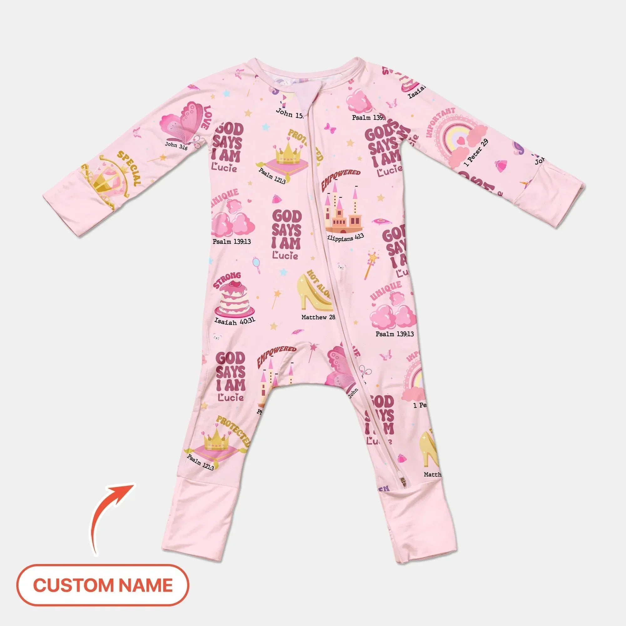 Custom Name God Says I Am Girl Custom Name Bamboo Convertible Zippy