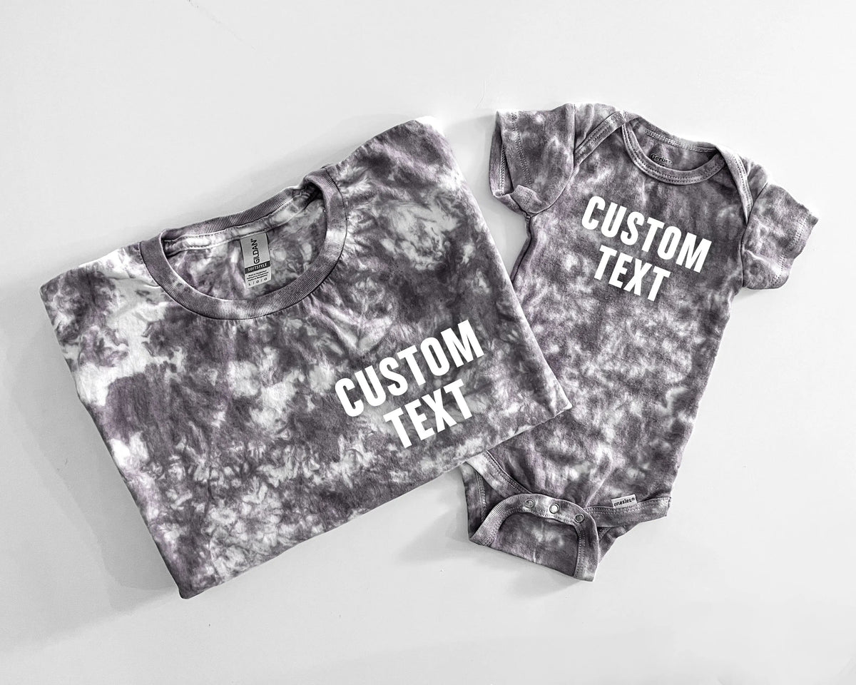 Personalized Tie Dye Shirts | Set Of 2 For Adult And Baby Matching